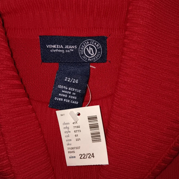 Venezia lane Bryant jeans women's tunic sweater size 22/24 red long slee… - Picture 6 of 6
